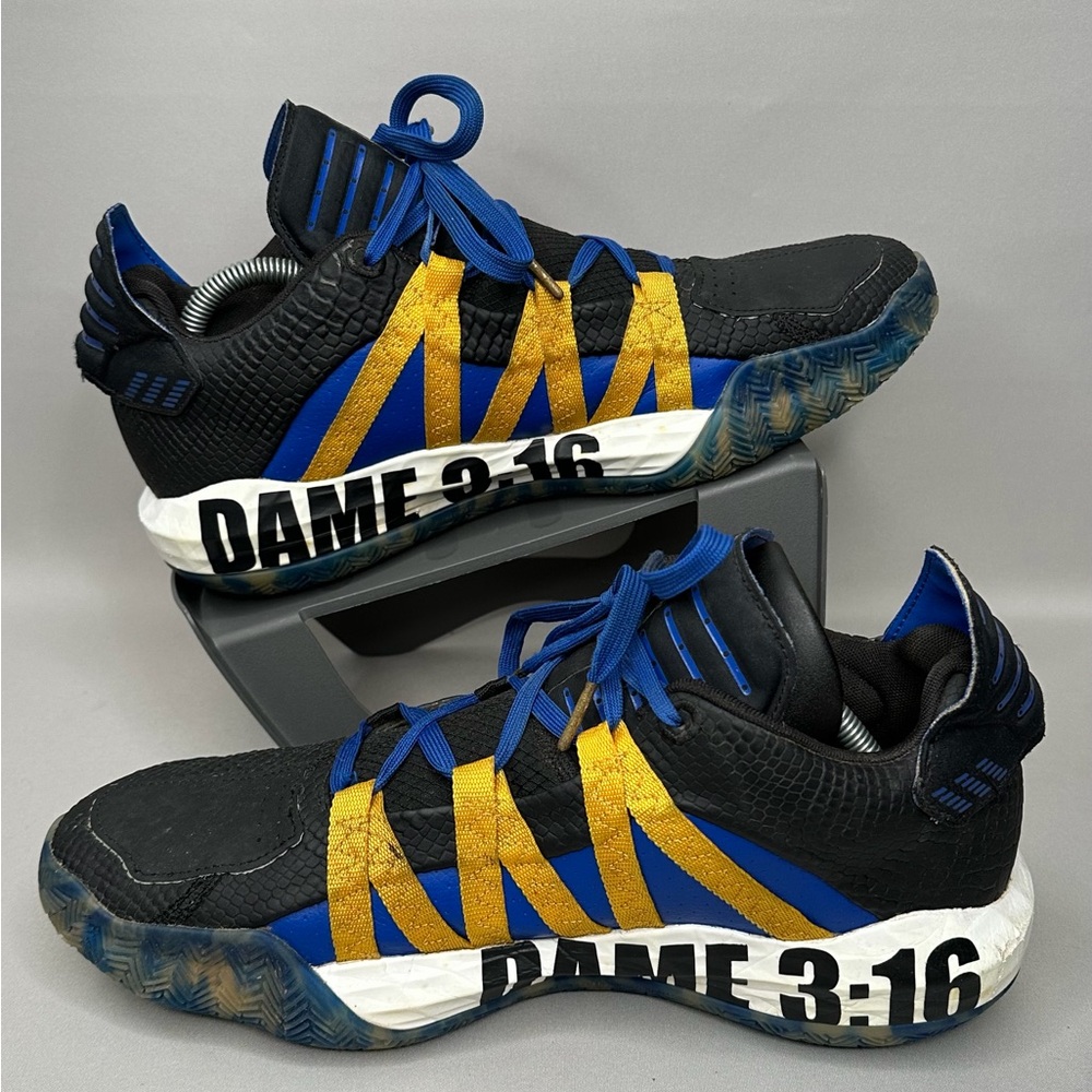 Adidas Dame 6 Stone Cold Austin 3:16 Men’s Size 11 Black Gold Blue Sneaker Shoes